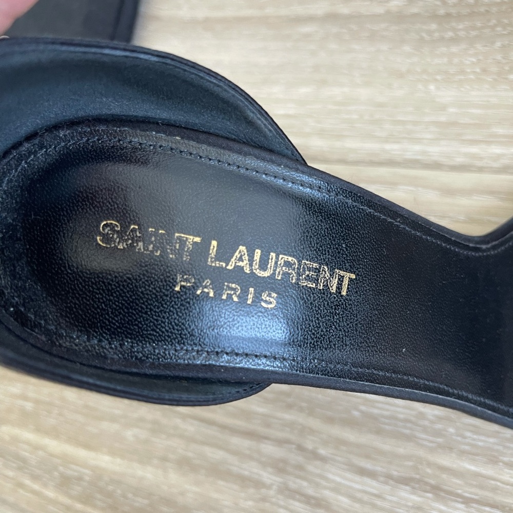 Saint Laurent Black Satin Heels - Picture 7 of 10